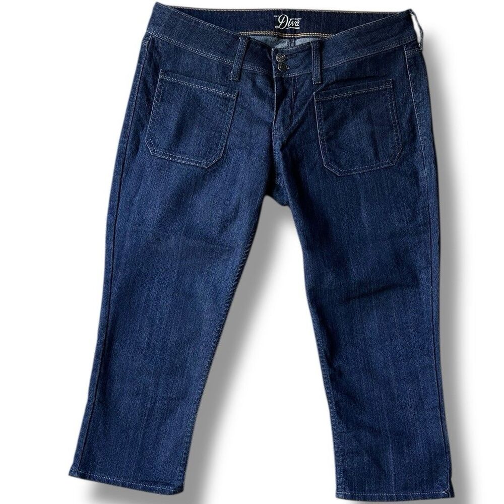 Old‎ Navy Jeans Women’s Sz. 12 - Diva Cropped Dark Wash - Front Square Pockets